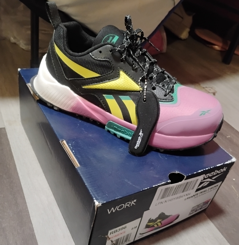 Reebok Pink and Yellow Athletic Sneakers